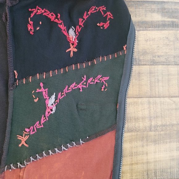 India Boutique Patchwork Multi-Colored Embroidered Zip Up Hoodie - Size … - Picture 8 of 11